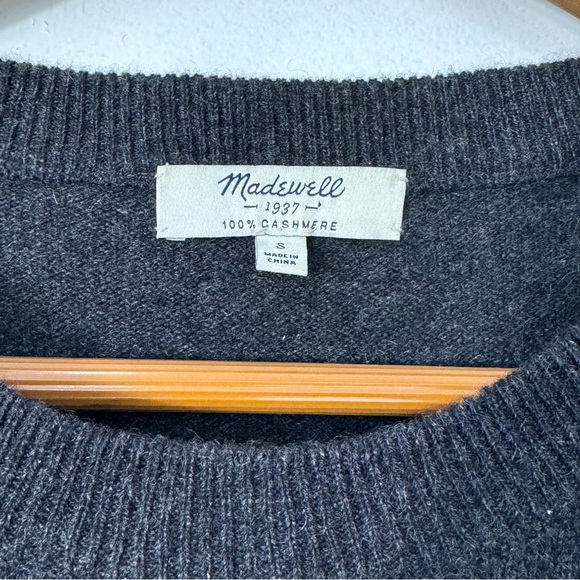 Madewell 100% Cashmere Gray Pullover Pocket Sweater Sz S - Picture 9 of 15